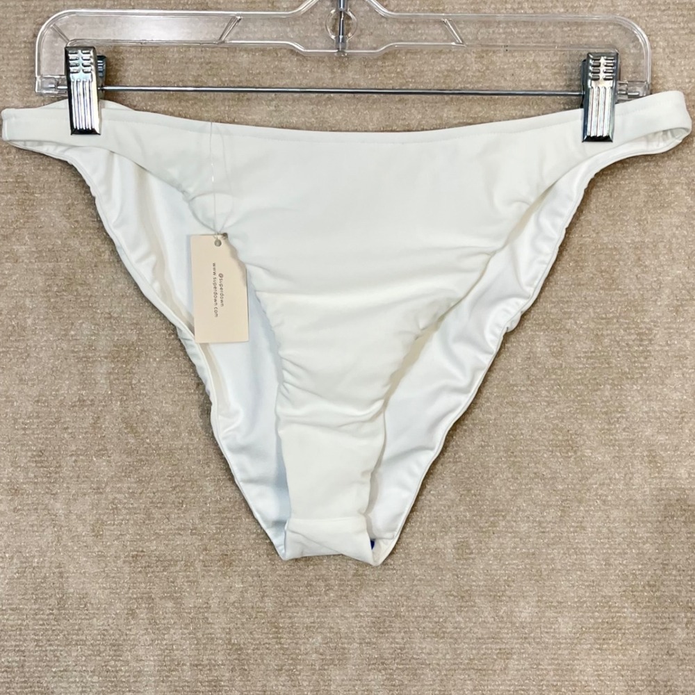 Superdown Mona Bikini Bottom‎ High Cut Cheeky Swimsuit In White Size XL - Picture 2 of 6